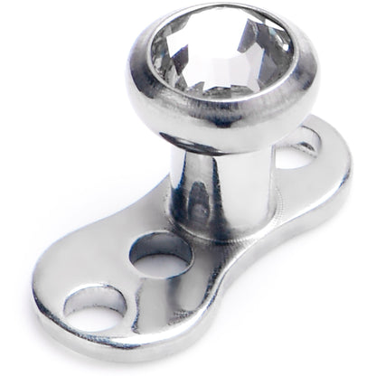 14G 3mm Gem Bezel Top 3 Hole Dermal Implant Grade Titanium Anchor Base