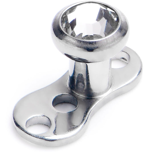 14G 3mm Gem Bezel Top 3 Hole Dermal Implant Grade Titanium Anchor Base