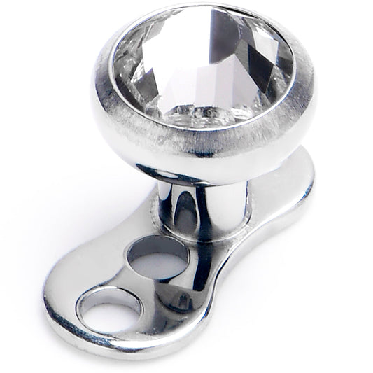 14G 4mm Gem Bezel Top 3 Hole Dermal Implant Grade Titanium Anchor Base