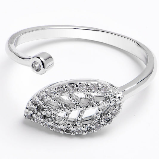 Midi Ring Clear Gem Leaf Toe Ring