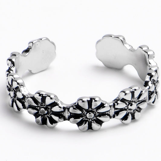 Midi Ring Flower Row Toe Ring