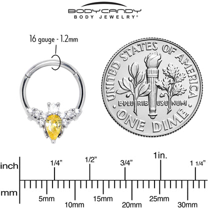 16G Yellow Gem Bee Flower Labret Segment Ring Ear Curation Set of 5