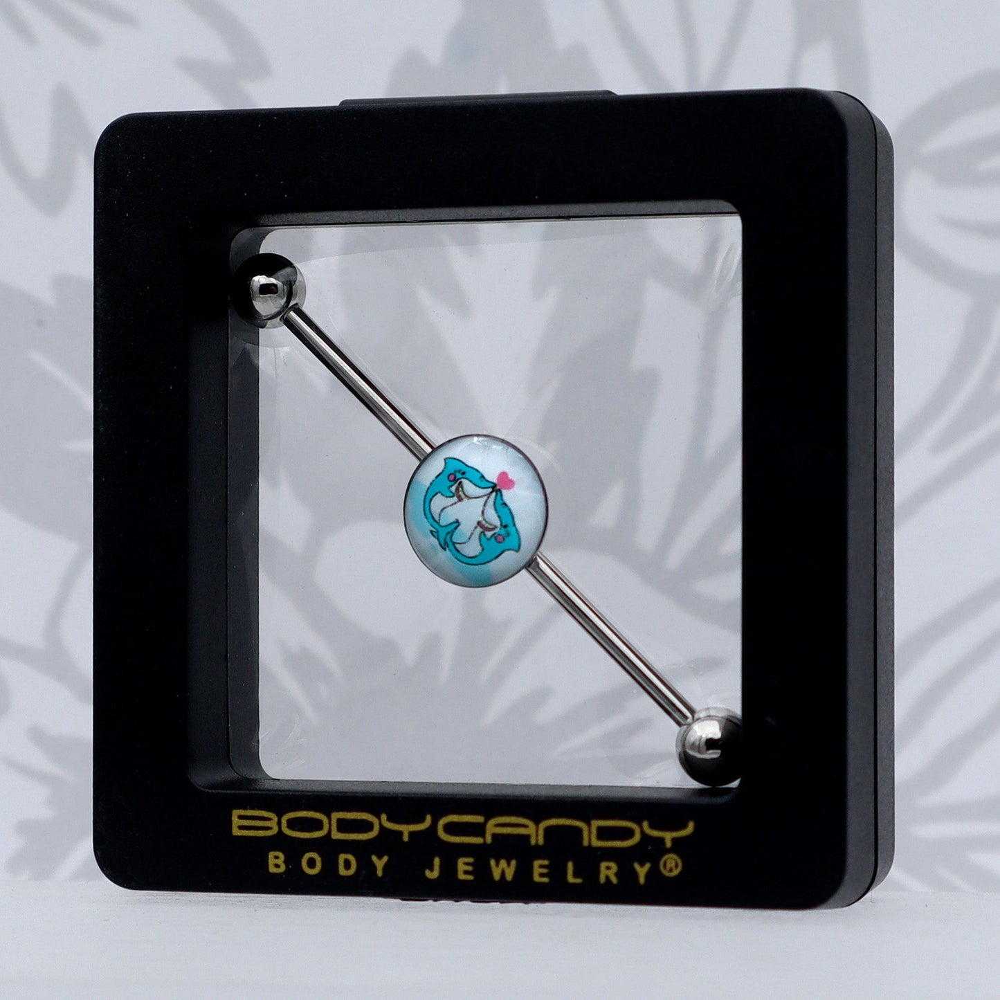 14G Loving Blue Whales Industrial Barbell 38mm