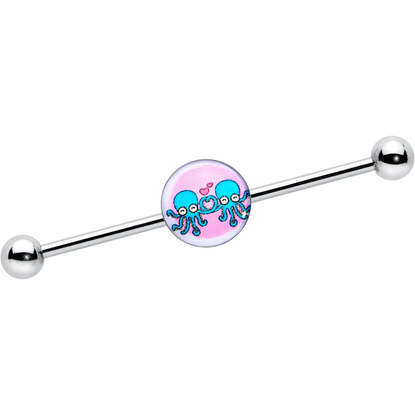 14G Loving Octopus Duo Industrial Barbell 38mm