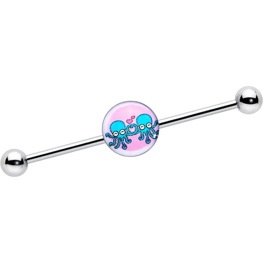 14G Loving Octopus Duo Industrial Barbell 38mm