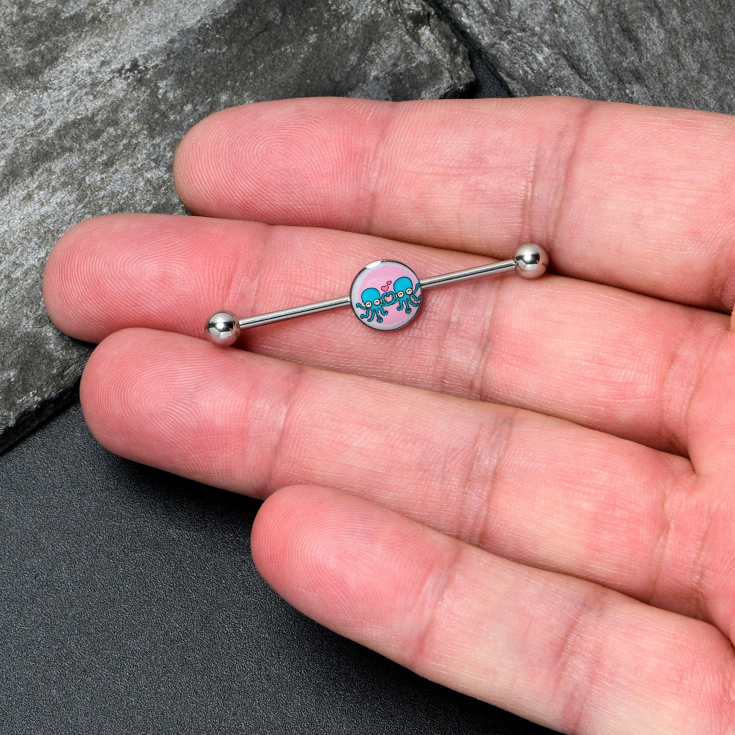 14G Loving Octopus Duo Industrial Barbell 38mm
