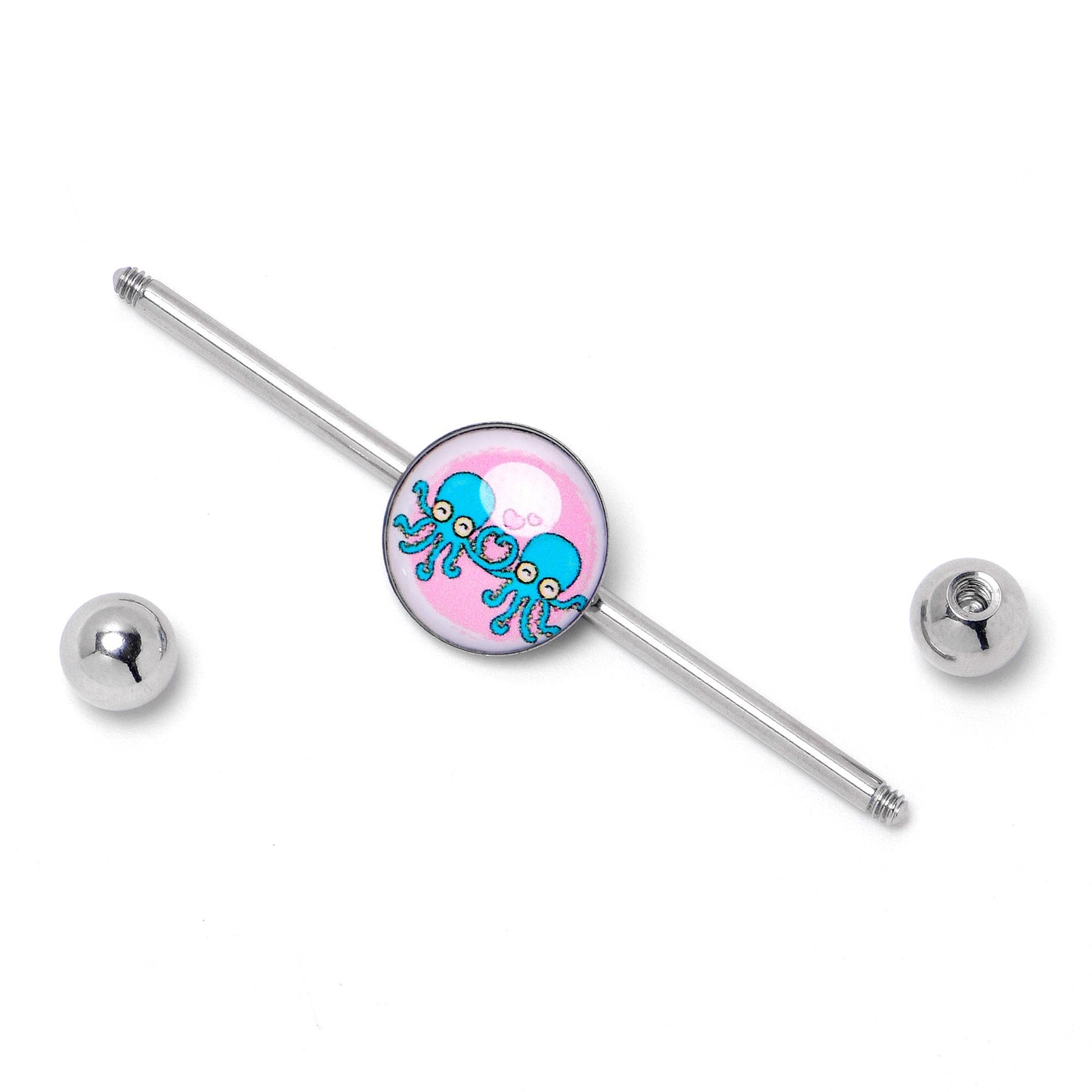 14G Loving Octopus Duo Industrial Barbell 38mm