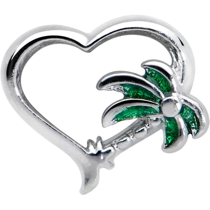20G 1/4 Palm Tree Love Heart L Shape Nose Ring