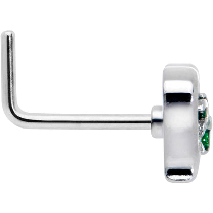 20G 1/4 Palm Tree Love Heart L Shape Nose Ring