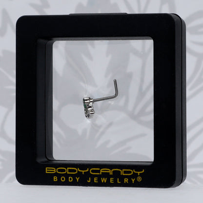 20G 1/4 Palm Tree Love Heart L Shape Nose Ring