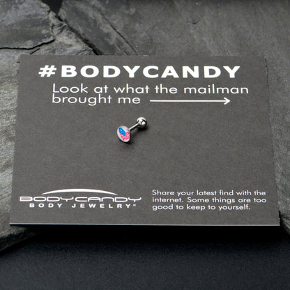 16G 1/4 Heart Flag Patriotic Cartilage Tragus Earring