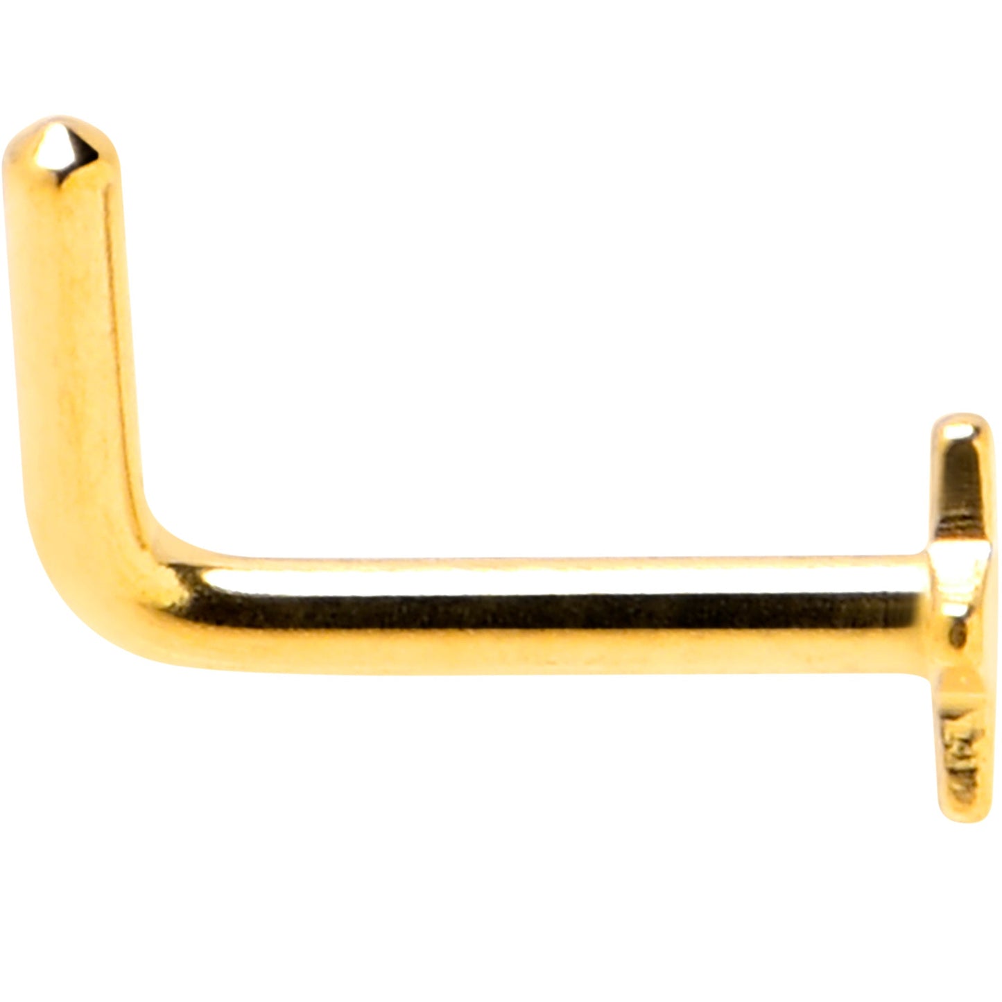 18G 1/4 Gold Tone ASTM F-136 Implant Grade Titanium Star End L Shape Nose Ring