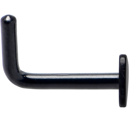 18G 1/4 Black ASTM F-136 Implant Grade Titanium Heart End L Shape Nose Ring