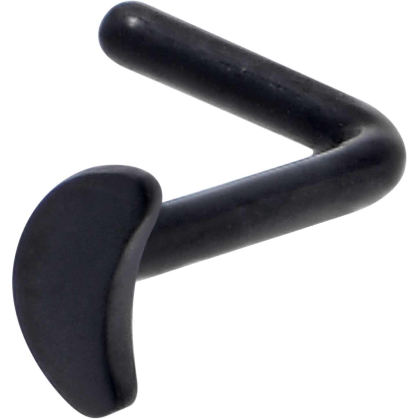 20G 1/4 Black ASTM F-136 Implant Grade Titanium Moon End L Shape Nose Ring