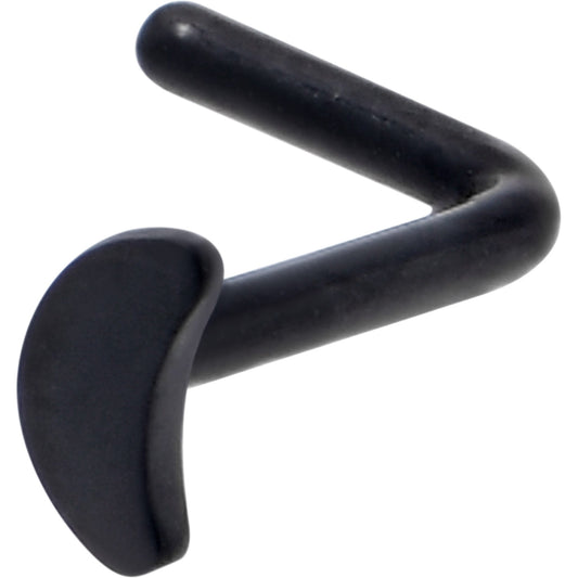 20G 1/4 Black ASTM F-136 Implant Grade Titanium Moon End L Shape Nose Ring