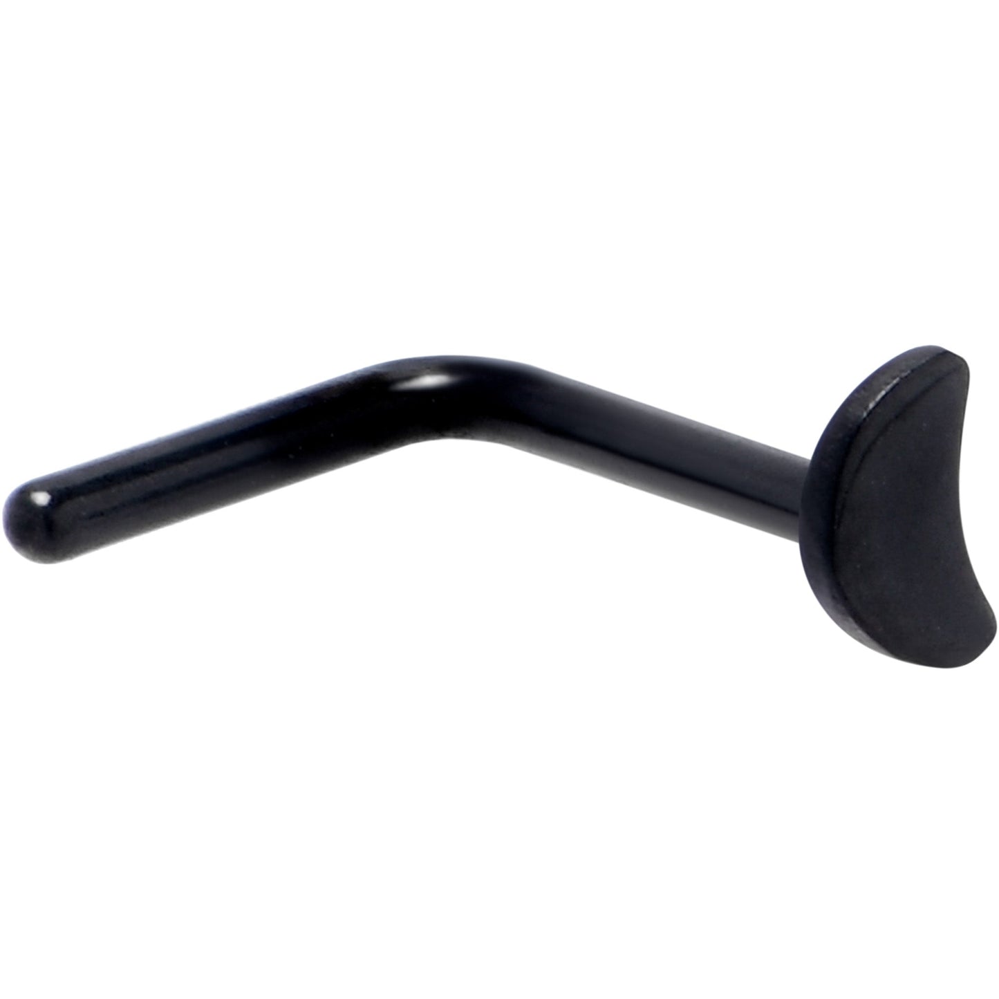 20G 1/4 Black ASTM F-136 Implant Grade Titanium Moon End L Shape Nose Ring
