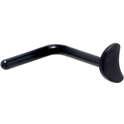 20G 1/4 Black ASTM F-136 Implant Grade Titanium Moon End L Shape Nose Ring