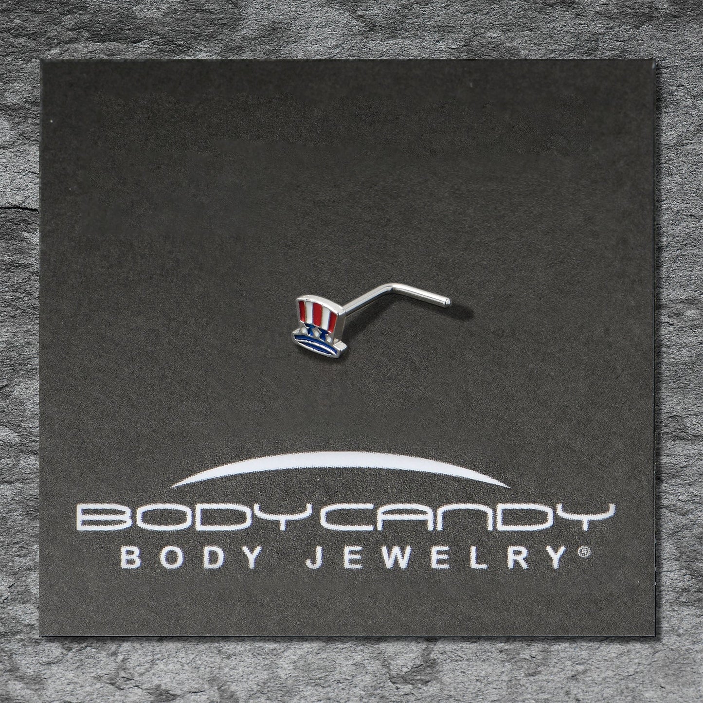 20G 7mm Patriotic Uncle Sam Top Hat L Shape Nose Ring