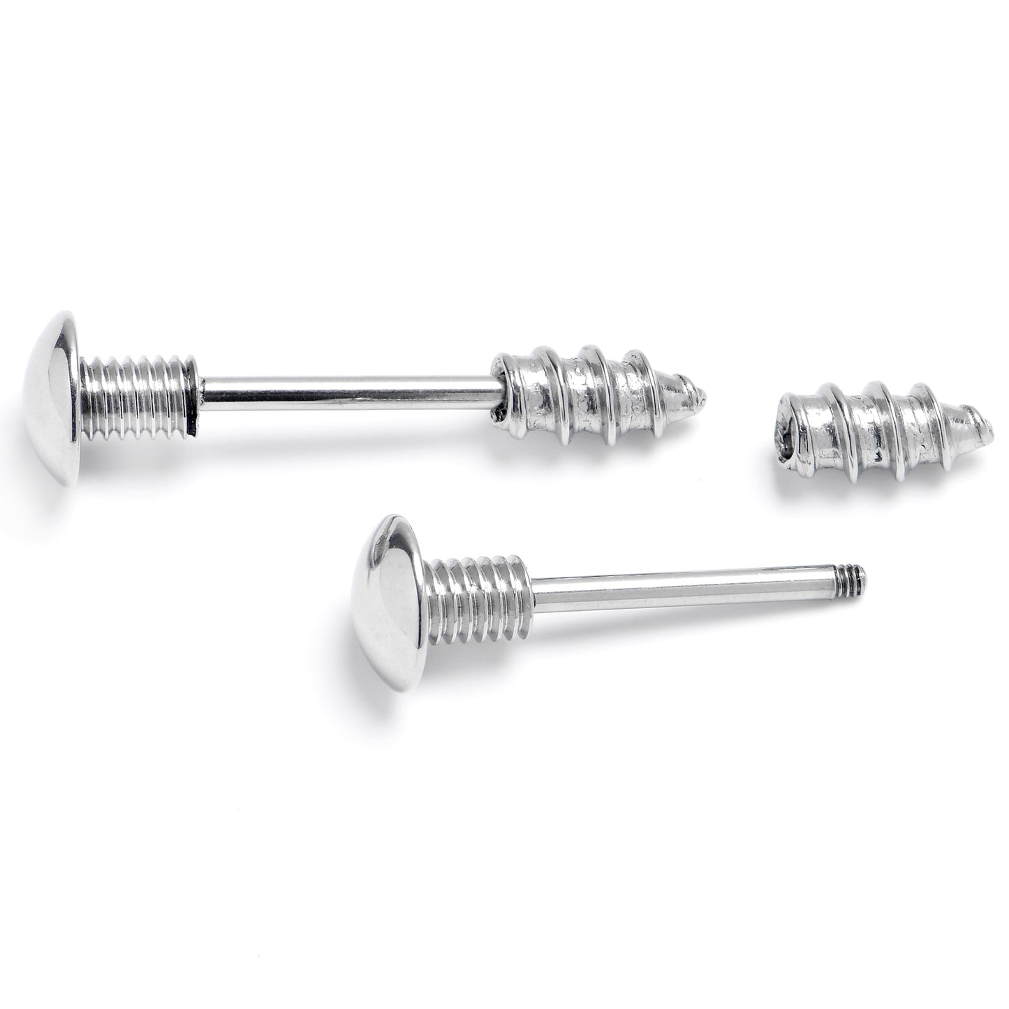14G 9/16 Optical Illusion Screw Barbell Nipple Ring Set