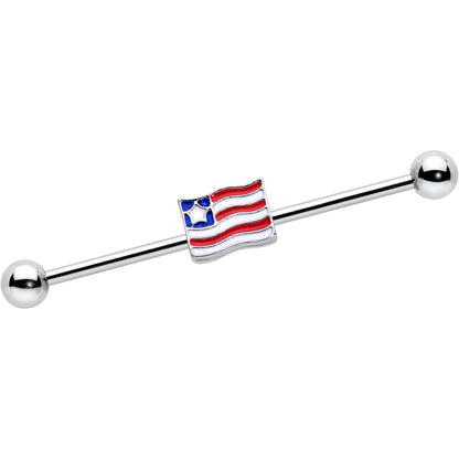 14G Patriotic Flag Industrial Barbell 38mm