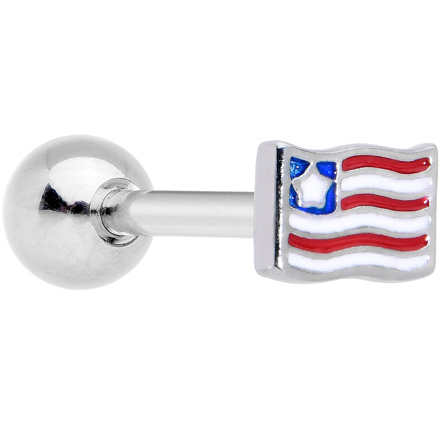 16G 1/4 Patriotic Flag Cartilage Tragus Earring
