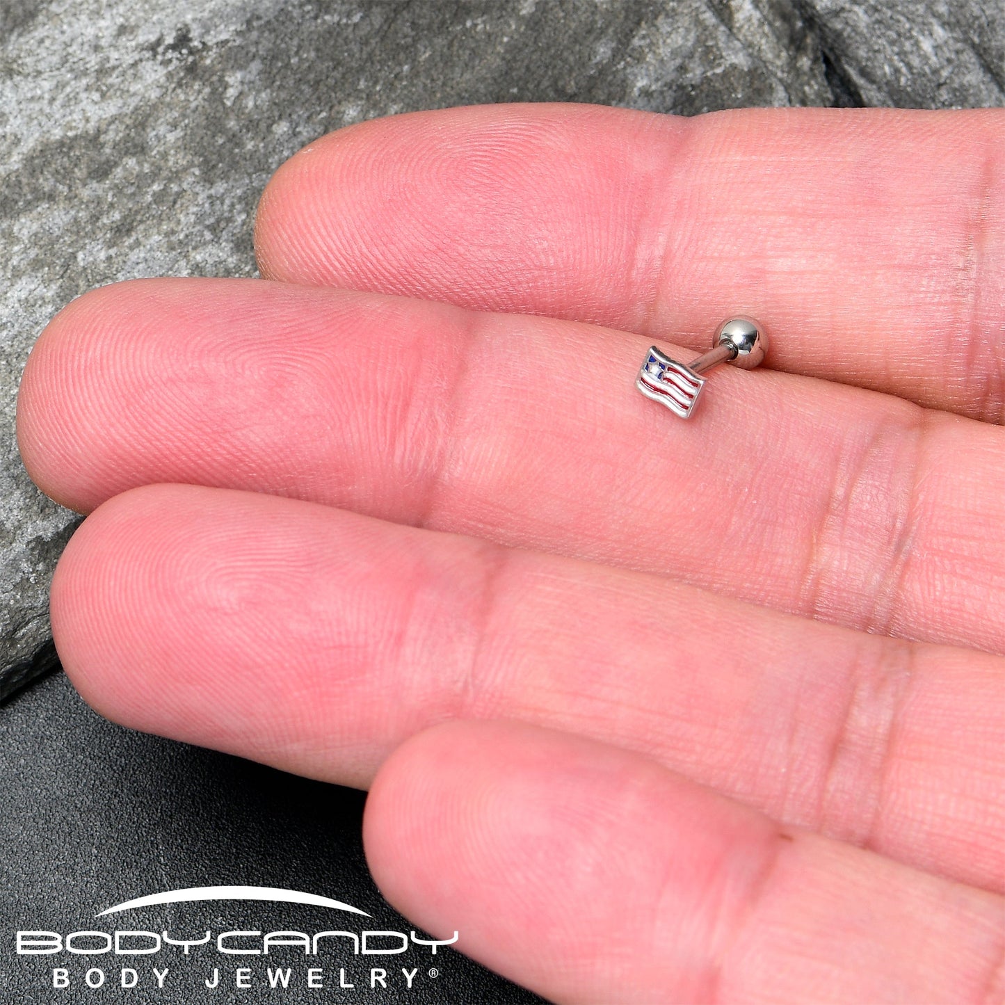 16G 1/4 Patriotic Flag Cartilage Tragus Earring