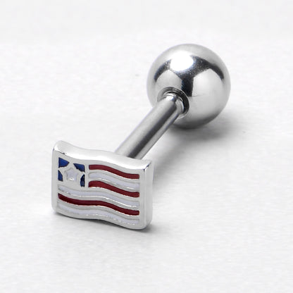 16G 1/4 Patriotic Flag Cartilage Tragus Earring