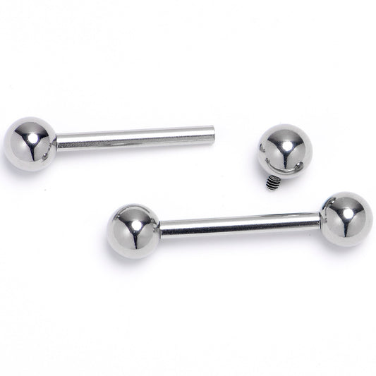 14G 9/16 Internally Threaded Basic Beauty Barbell Nipple Ring Set