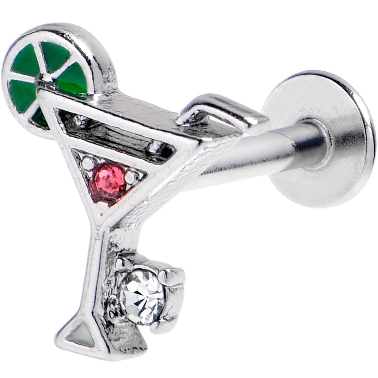 16G 5/16 Pink Clear Gem Cocktail Hour Labret Monroe Tragus