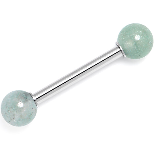 14G 5/8 Aventurine Natural Stone Tongue Ring