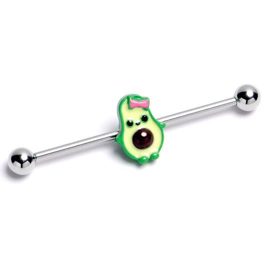 14G Cutie Avocado Industrial Barbell 38mm