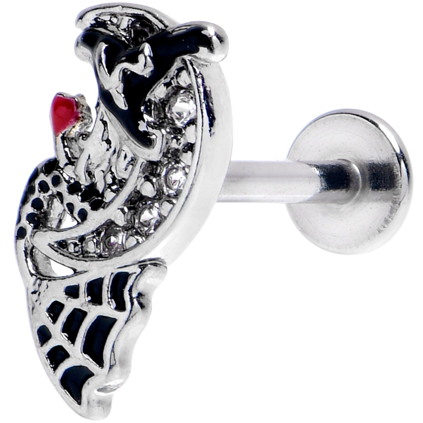 16G 5/16 Clear Gem Crescent Moon Witch Labret Monroe Tragus