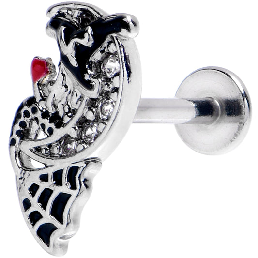 16G 5/16 Clear Gem Crescent Moon Witch Labret Monroe Tragus