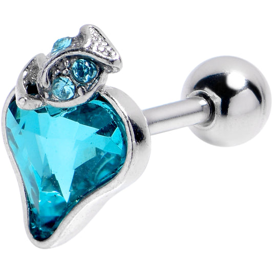 16G 1/4 Blue Gem Strawberry Love Cartilage Tragus Earring