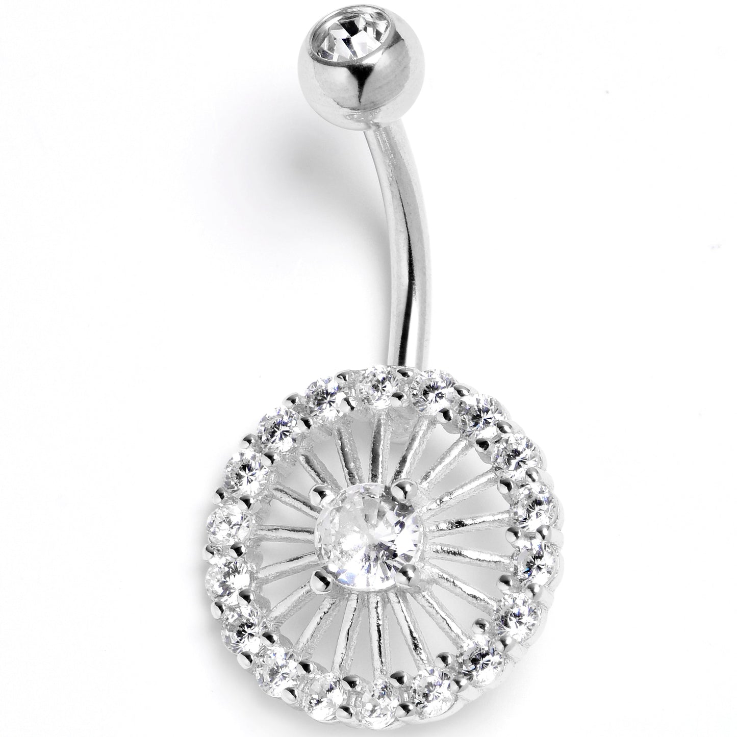 Clear CZ Gem Morning Sun Belly Ring