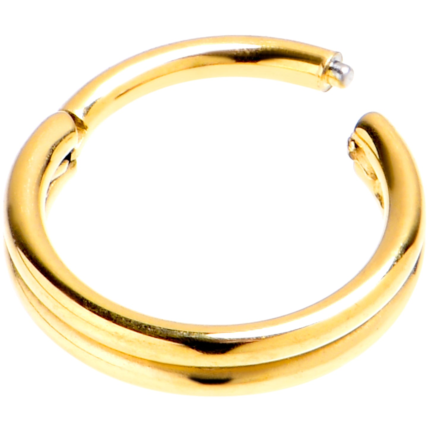 20G 1/4 Gold PVD 316L Surgical Steel Double Precision Hinged Segment Ring