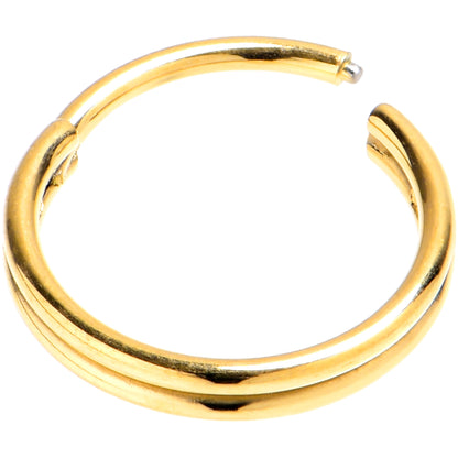 20G 5/16 Gold PVD 316L Surgical Steel Double Precision Hinged Segment Ring