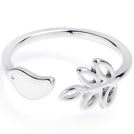 Bird With A Branch Adjustable Toe Ring