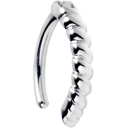 14G 3/8 Grade 23 Titanium Rope Style Hinged Hoop Belly Ring