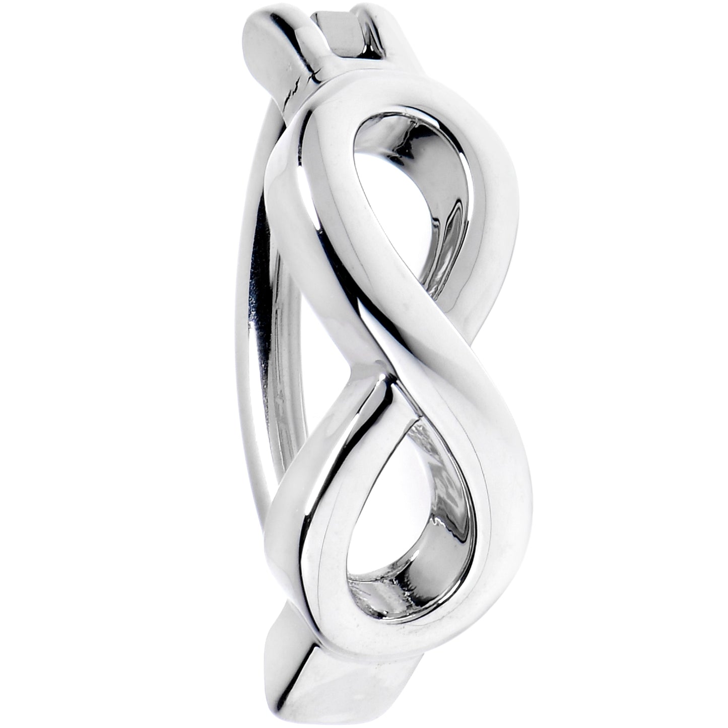 14G 3/8 Grade 23 Titanium Infinity Symbol Hinged Hoop Belly Ring