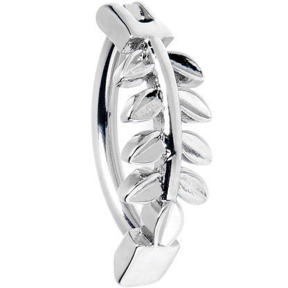 14G 3/8 Grade 23 Titanium Leafy Branch Hinged Hoop Belly Ring