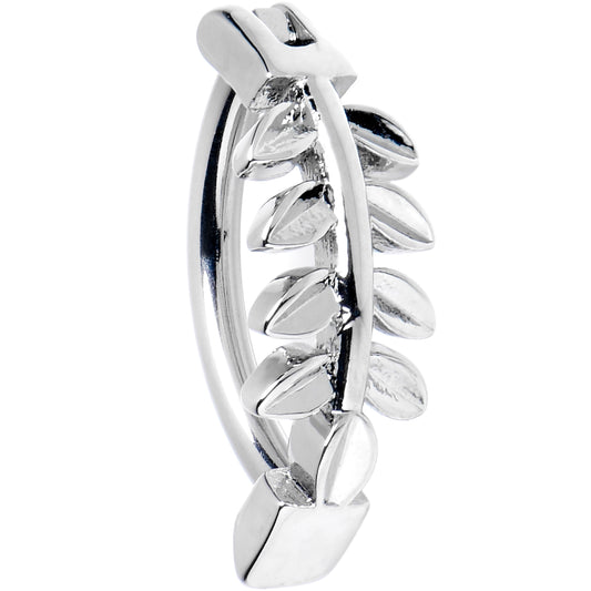 14G 3/8 Grade 23 Titanium Leafy Branch Hinged Hoop Belly Ring