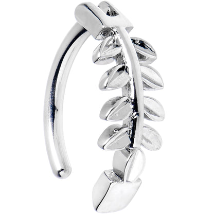 14G 3/8 Grade 23 Titanium Leafy Branch Hinged Hoop Belly Ring