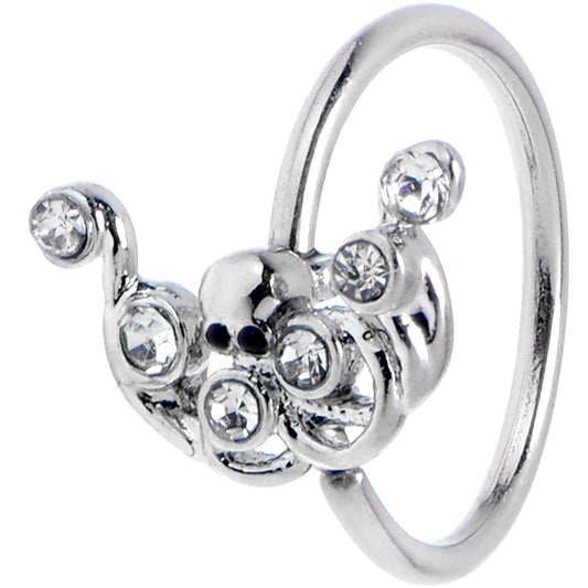 20G 5/16 Clear Gem Scrolling Elegance Nose Hoop