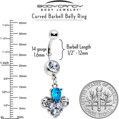 Blue Clear Gem Style Simplicity Dangle Belly Ring