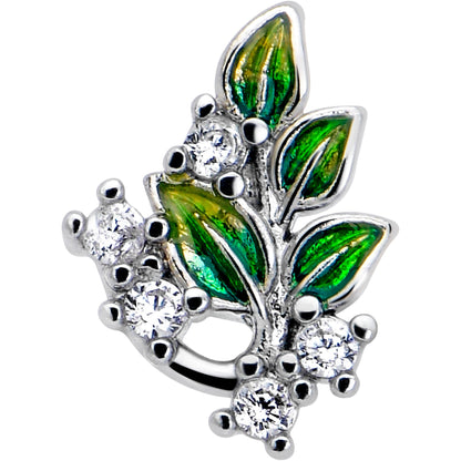 16G 5/16 Clear CZ Gem Morning Leaves Labret Monroe Tragus