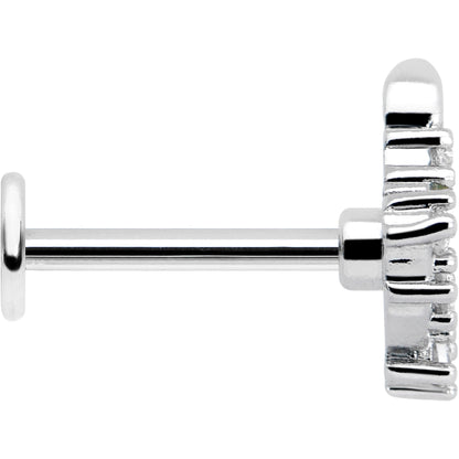 16G 5/16 Clear CZ Gem Morning Leaves Labret Monroe Tragus