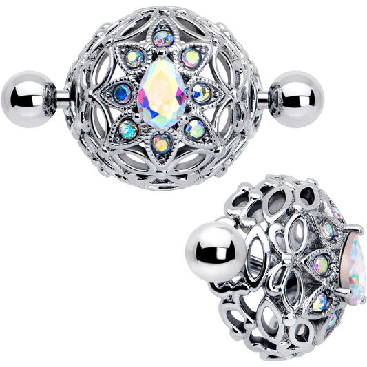 14G 9/16 Aurora Gem Retro Sunburst Nipple Shield Set