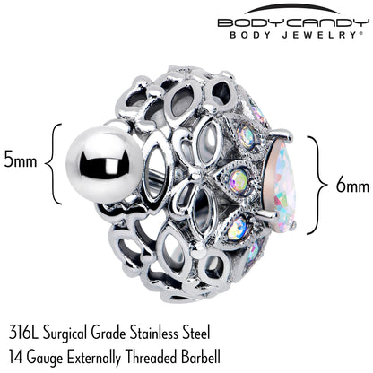 14G 9/16 Aurora Gem Retro Sunburst Nipple Shield Set