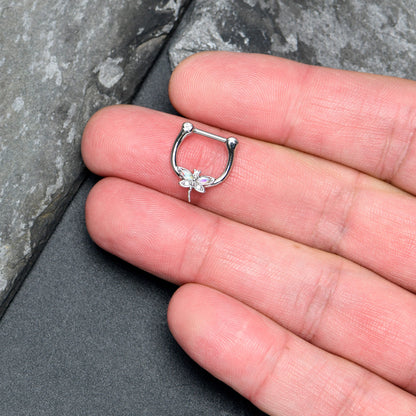 16G 5/16 Aurora CZ Gem Understated Dragonfly Cartilage Clicker